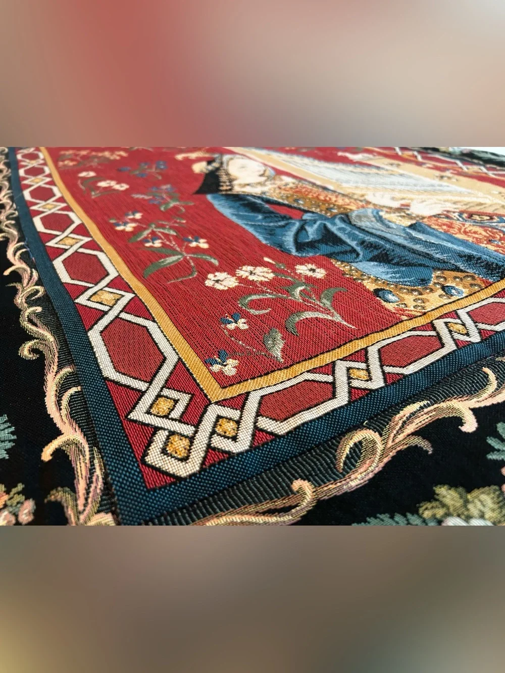 Dame A La Licorn Lady & Unicorn Hearing Organ‎ Renaissance Tapestry Wall Hanging